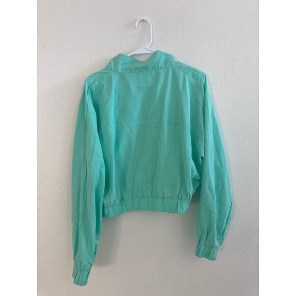 Year of Ours YOS Windbreaker Lucite Green Zip Crop Jacket S - Picture 13 of 14